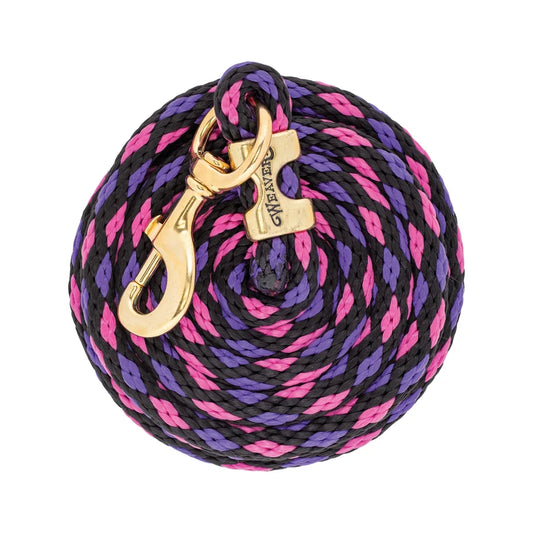 2026 WV Lead: Poly Rope, Brass Snap, 10' Black/Purple/Raspberry