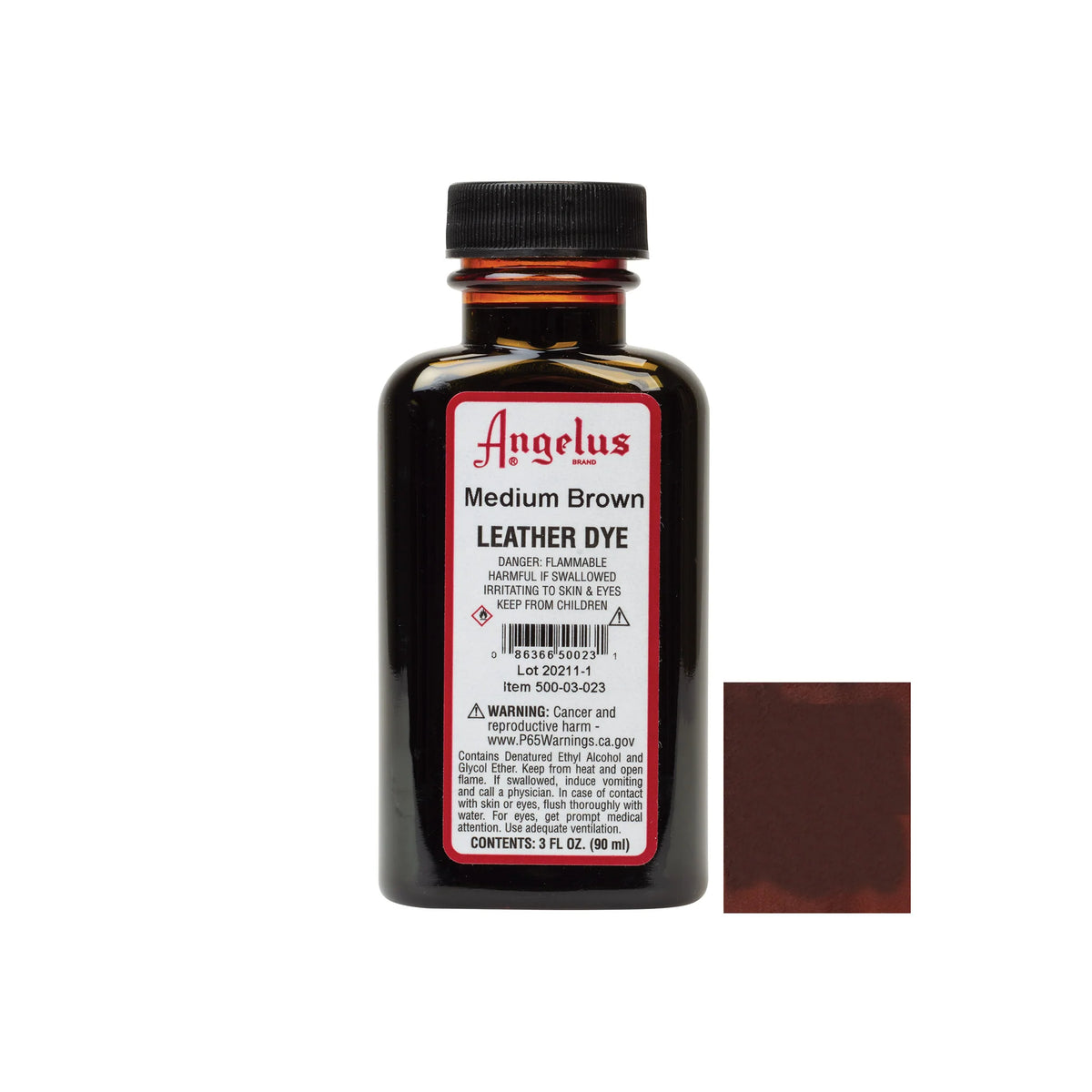 ANGELUS LEATHER DYE 3OZ MED BROWN
