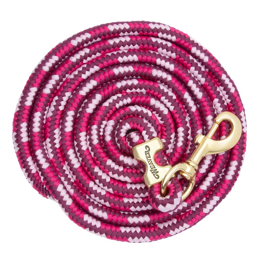 2026 WV Lead: Poly Rope, Brass Snap, 10' Burgundy/Pink/Raspberry