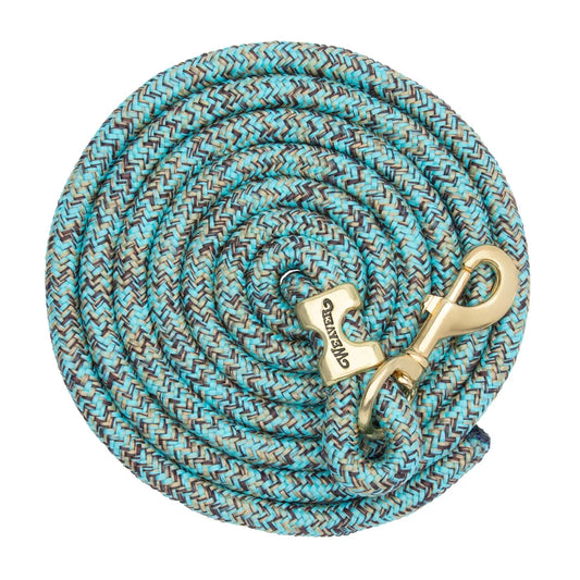 2026 WV Lead: Poly Rope, Brass Snap, 10' Turquoise/Brown/Tan