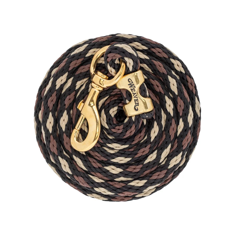 2026 WV Lead: Poly Rope, Brass Snap, 10' Black/Tan/Wheat