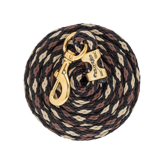 2026 WV Lead: Poly Rope, Brass Snap, 10' Black/Tan/Wheat